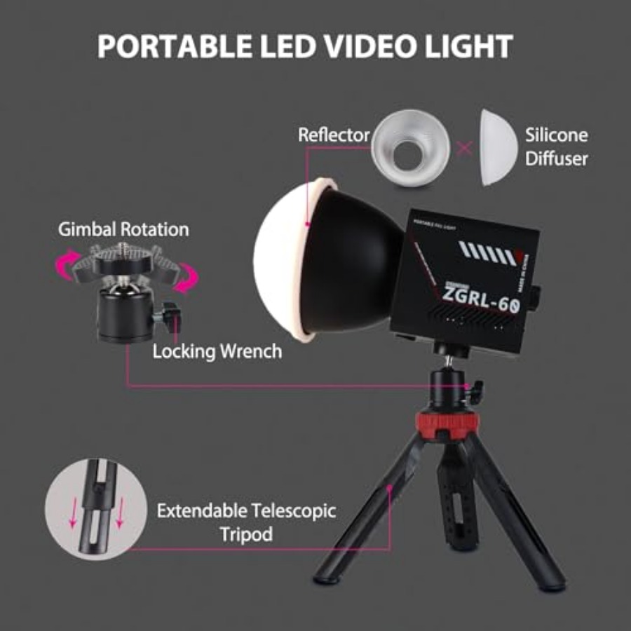 60-ваттный COB LED видеосветил – обзор и цена Photography Videos Free